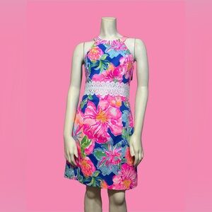 Lilly Pulitzer Pink and Orange Halter Sundress